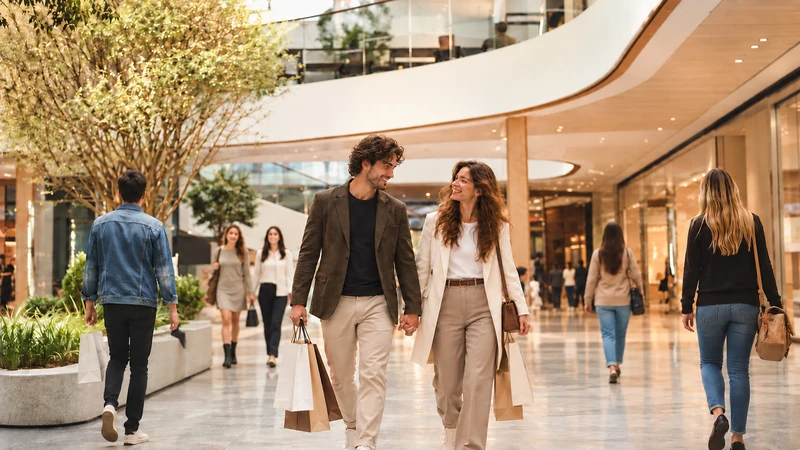 Una coppia al centro commerciale